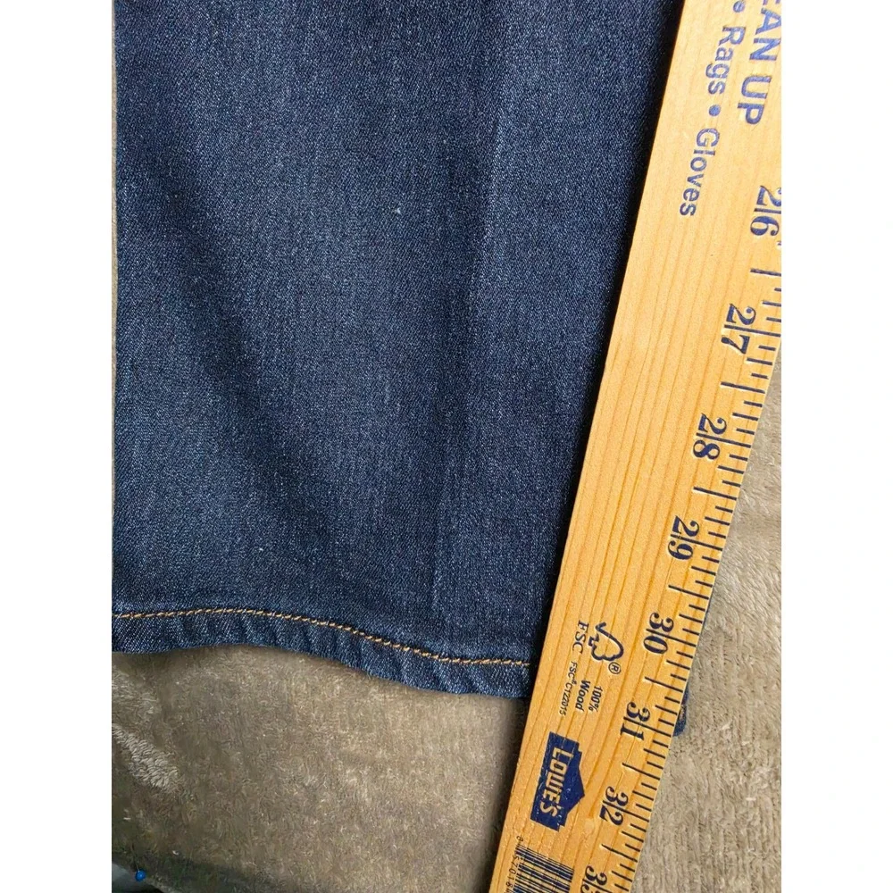 MBX Mens Athletic Fit Dark Wash Denim Jeans Blue W36 L32 Whiskered Stretch